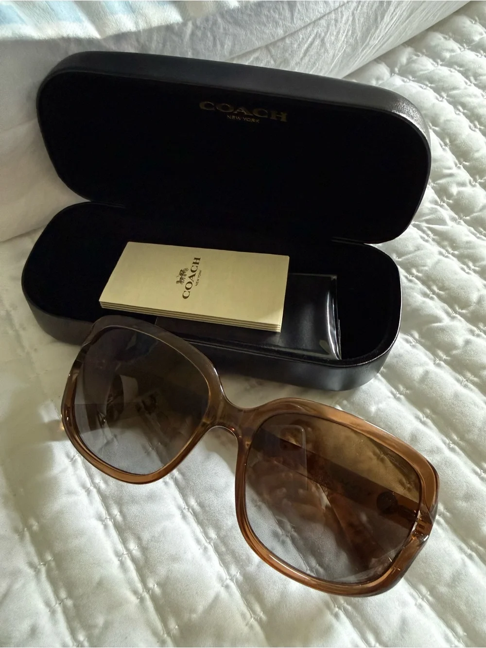 COACH Women's Light Brown Gradient Oversized Sunglasses - Picture 2 of 3